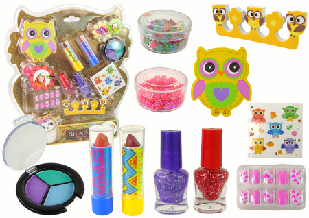 Eulen-Nagelkunst-Make-up-Set