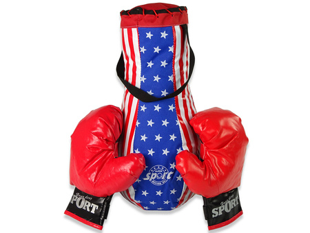 Boxset 3-tlg Boxsack Boxhandschuhe Boxtraining USA-Look Kinder Boxhandschuhen