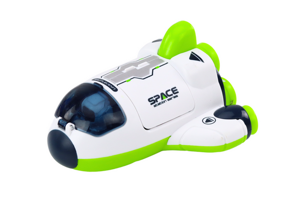 Kleines Raumschiff, aufklappbares Cockpit, grün-orange