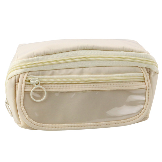 Federmäppchen Schulset, erweiterbar, geräumig, creme, beige, 20x10cm