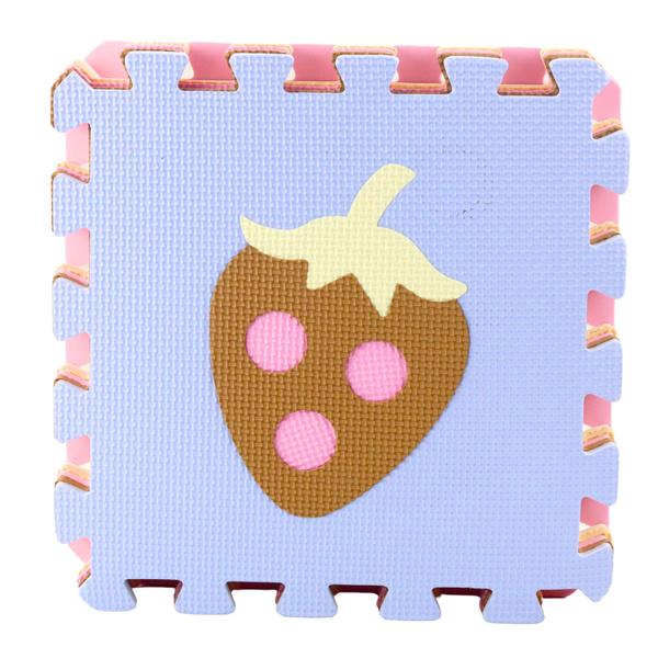 Weiche Puzzle-Lernmatte EVA-Schaum, Früchte, Süßigkeiten, Pastell, 16-tlg.