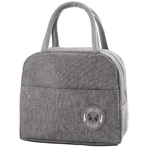 Thermal Insulating Breakfast Bag Lunch Bag Gray 23cm