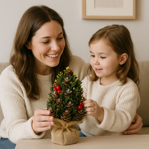 Künstliche dekorative Weihnachtsbaumkegel, rote Vogelbeere, 17 x 10 cm
