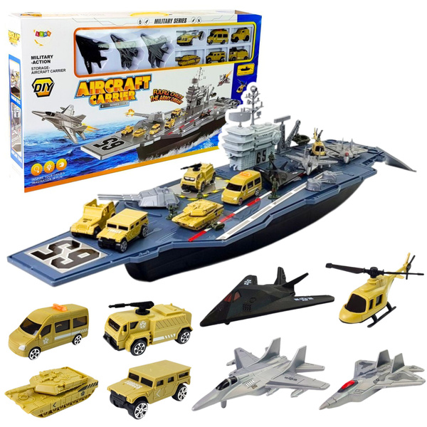 Military Aircraft Carrier Ship with Vehicles 86cm