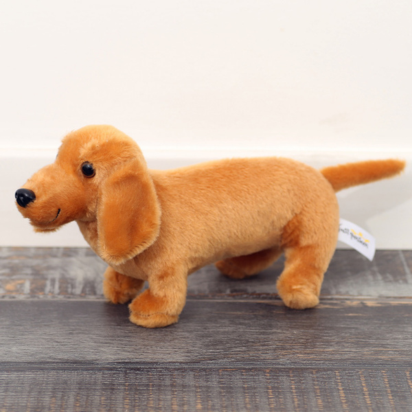 Plush Mascot Cuddly Toy Dog Dachshund Light Brown 25cm