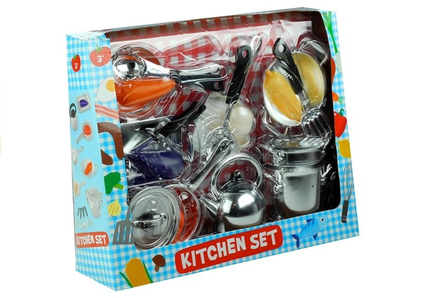 Set of Kitchen Accessories Pots Cutlery Food
