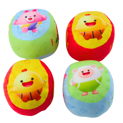 Set of Soft Balls for Toddlers Colorful Fruits 4pcs
