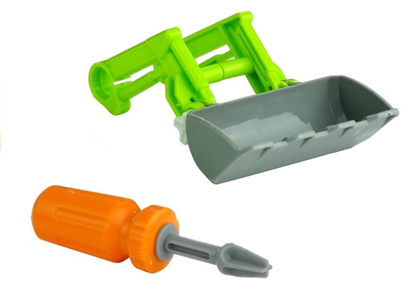 Traktor mit Anhänger 43 cm Set Werkzeuge Landmaschine Spielzeug