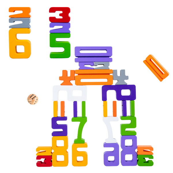 Hölzerne Zahlen, die Mathematik-Spiel-Würfel-pädagogische Blöcke lernen