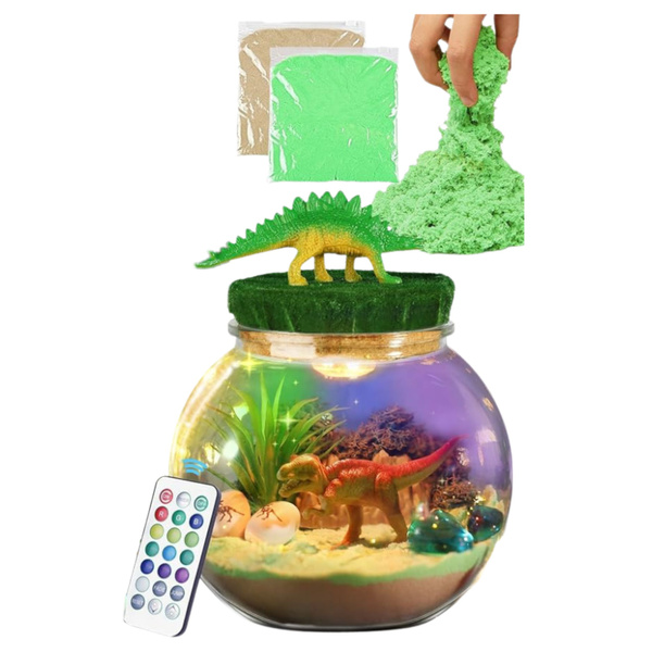 DIY-Dinosaurier-Terrarium-Kreativset mit LED-Licht und Fernbedienung