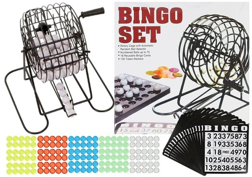 Metal Bingo Game Set Reusable Cards Lottery Machine