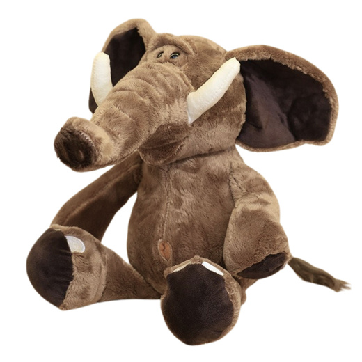 Plüsch Maskottchen Kuscheltier Elefant mit großen Ohren Braun 22cm