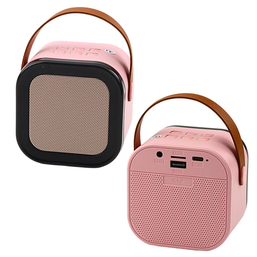 Karaoke Speaker Microphone Wireless K12 RGB Bluetooth Pink