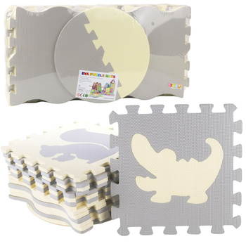Weiche Puzzle-Lernmatte Laufstall EVA-Schaum Beige Grau 25 Stk.