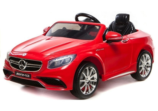 Elektroauto für Kinder Mercedes S63 AMG Rot EVA-Reifen Ledersitz Felgen