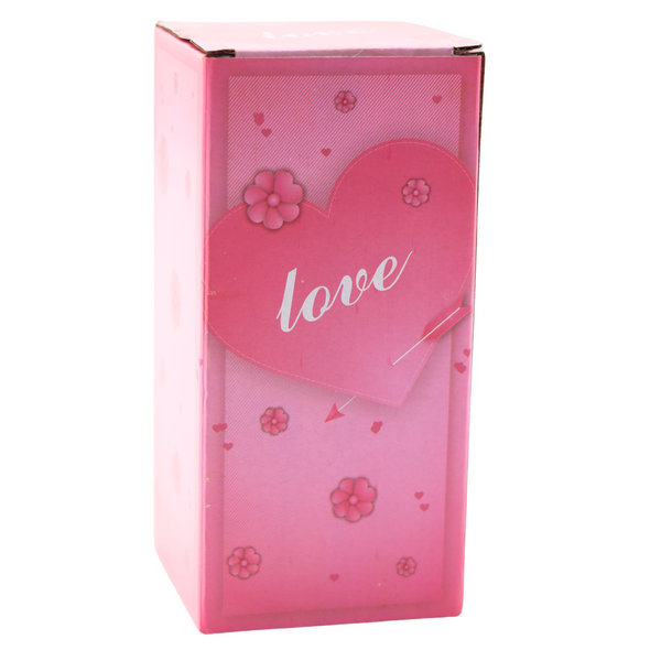 Eternal Rose in Dome with LED Lighting Red with Heart 18.5x8cm