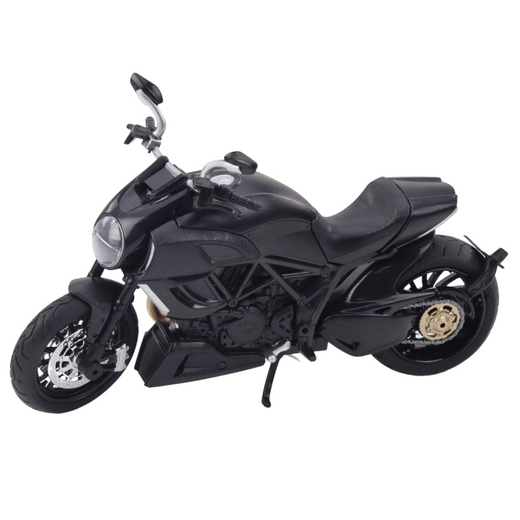 Motocykl Sportowy Metalowy Światła Dźwięki Złote Elementy Czarny 1:12