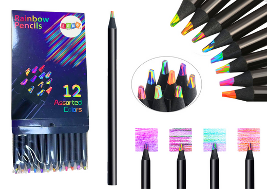 Set of Multicolored Pencils Creative Round Pencils 12 pcs.