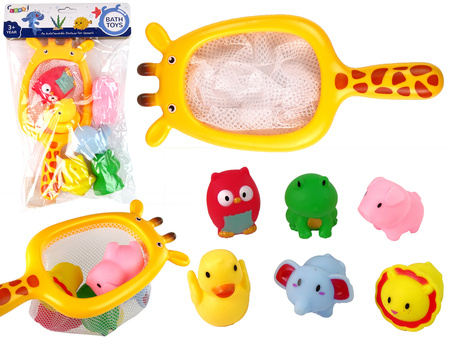Rubber Mesh Giraffe Bathing Animal Set