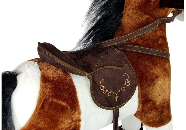 Rocking Horse Moves Mouth Tail Sounds Dark Brown 74 cm