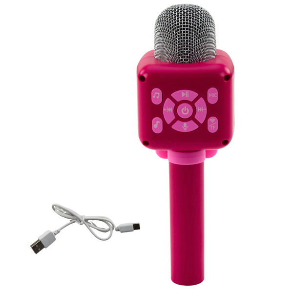 Drahtloses Bluetooth-Mikrofon für Karaoke-Aufnahmen, Sprachwechsler, Pink