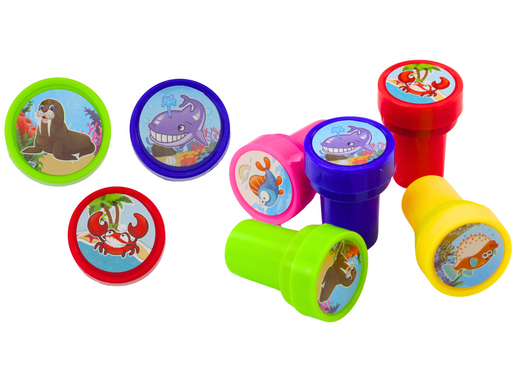 Dekorative Stempel, 12 Wassertiermuster, 6 Farben