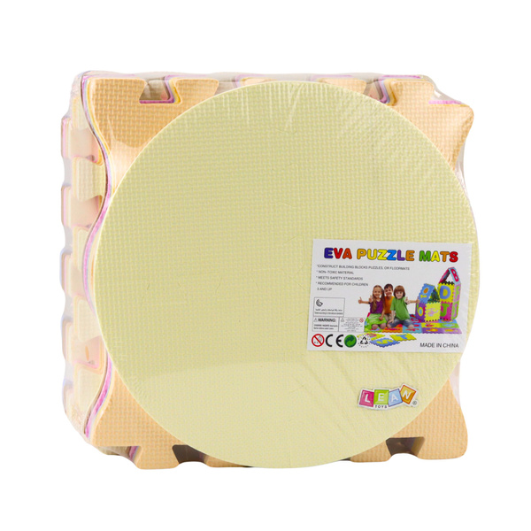 Weiche Puzzle-Lernmatte EVA-Schaum, Früchte, Süßigkeiten, Pastell, 16-tlg.