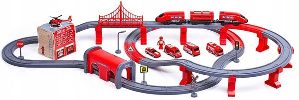 Fire Brigade Town Train Set Red 203 km/h