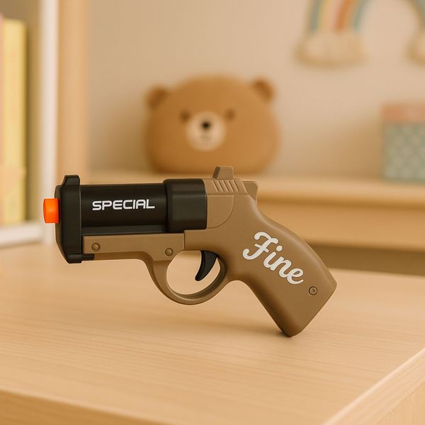 Mini Pistol Weapon for Bullets and Shells Black and Brown 13.5 cm