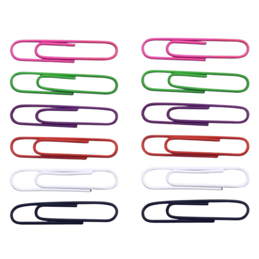 Set mit bunten Büroklammern 30 mm, 40 Stück.