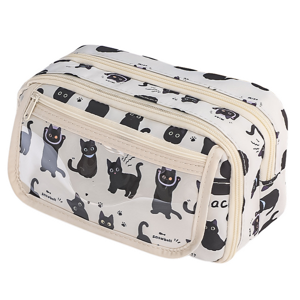 Federmäppchen Schulset Schwarze Katzen Weiß 21cm