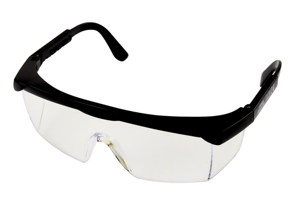 Safety Glasses Adjustable Arms Black