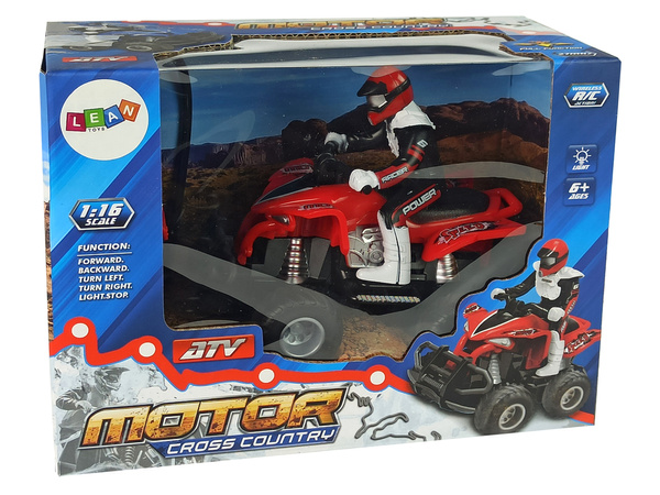 Ferngesteuertes Quad Rot 27 Mhz 1:16 mit Batterien