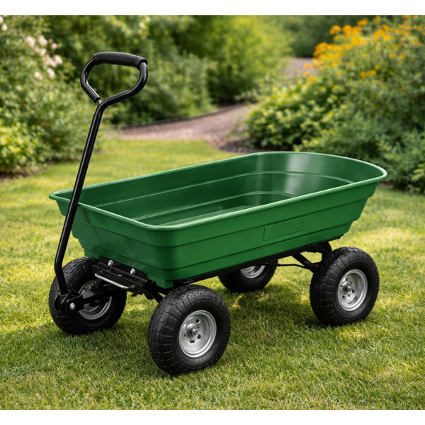 Garden Transport Cart Removable Tilting Tray Green 120 kg