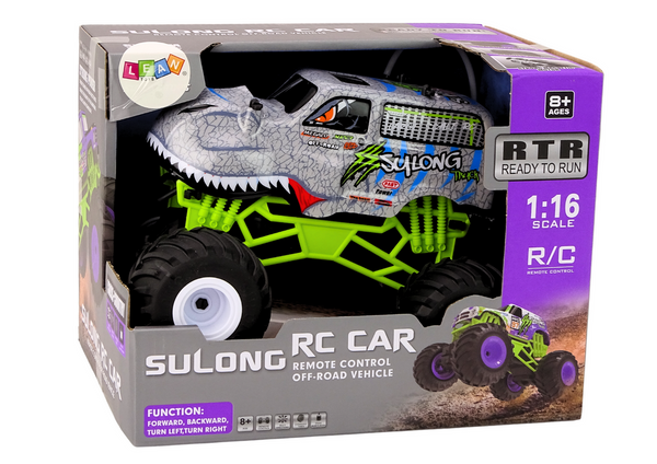 Off-road Remote Controlled RC Car 1:16 Gray Dinosaur