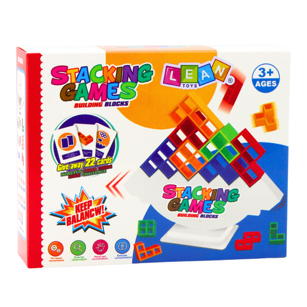 Balance Tower Skill Game Blocks 22 Cards 16 Blocks