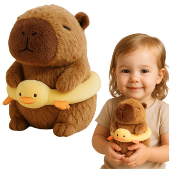 Plush Capybara Yellow Lifebuoy with Duck Brown 20cm