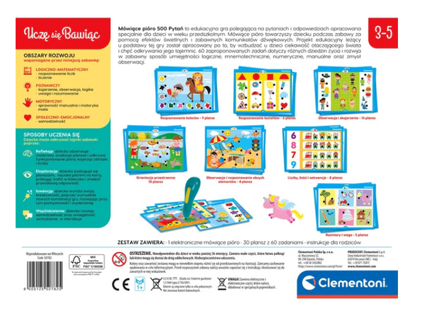 Talking Pen 500 Questions Polish Language Clementoni 50782