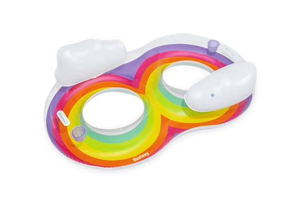 Double Inflatable Swimming Ring 186 x 116 cm Rainbow Bestway 43648