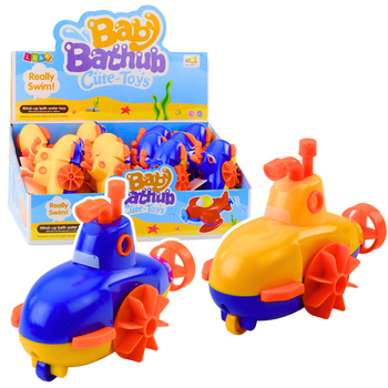 Wind-up Bath Toy Submarine Yellow Blue Mix