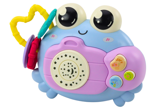 Crab Camera Rattle Projector Battery Operated Sounds Blue