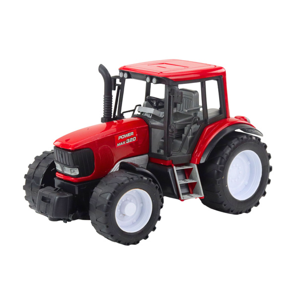 Agricultural Farm Tractor with Green Trailer and Hay Red 62cm