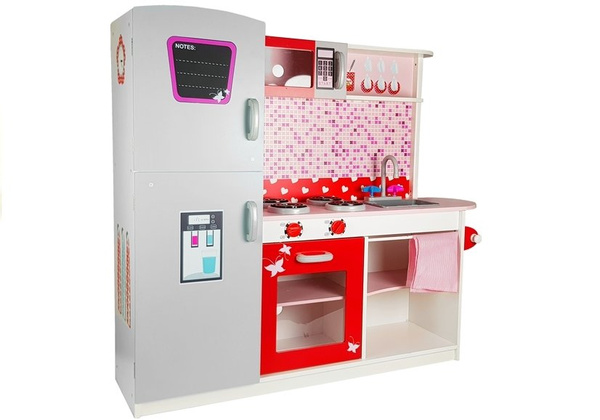 Jola Holzküche, Kühlschrank, Mikrowelle, zu öffnende Elemente