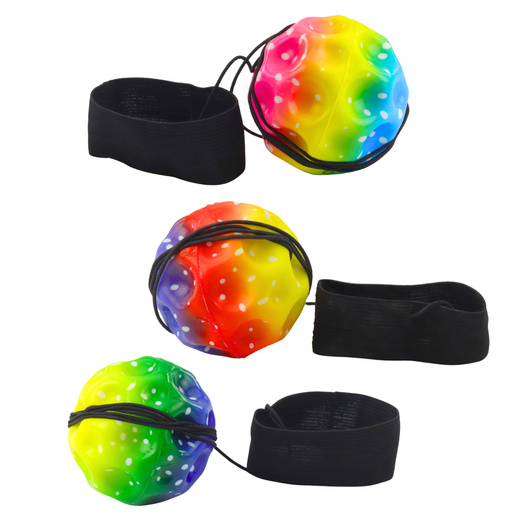 Mondball am Gummiband für Geschicklichkeitsübungen, 6,5 cm Einkerbungen