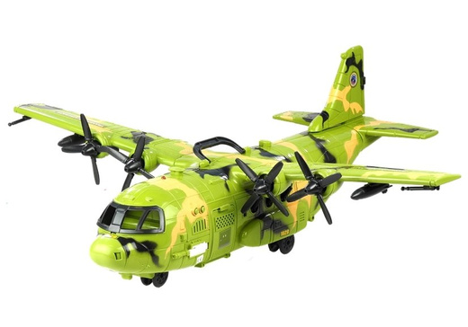 Großes Flugzeug Militär HERKULES Tarnfarbe 3 Soldaten Sound&Licht