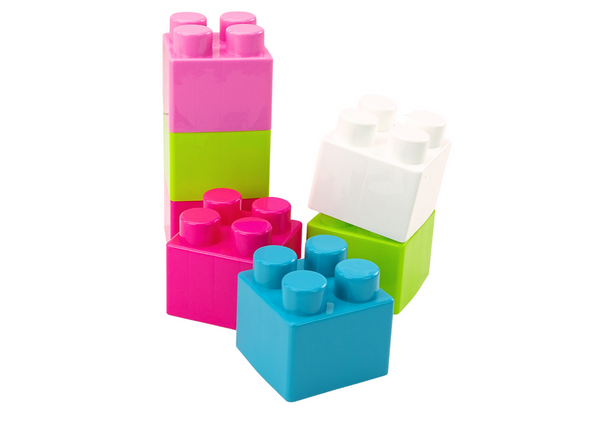 Large Construction Blocks in a Bag Colorful Stickers 12 Pieces