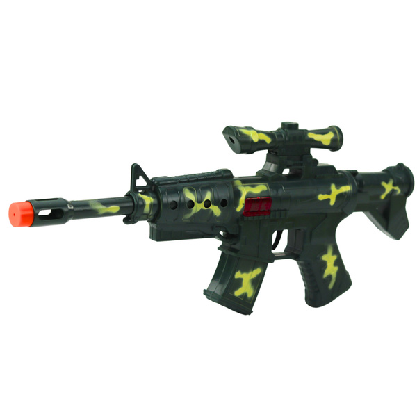 Militärgewehr-Set mit Gewehrzubehör, Schussgeräusch, Khaki