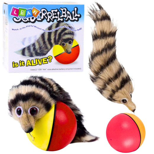 Ball with Fluffy Ferret Tail Interactive Toy for Children