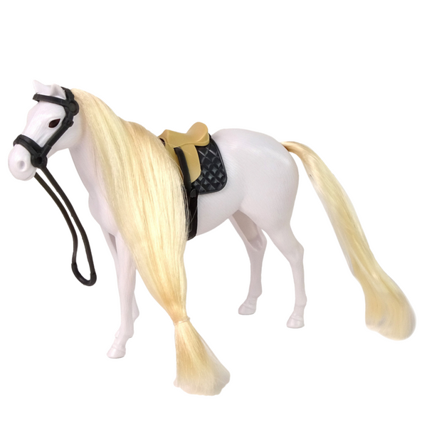 Horse With Long Mane Saddle Cup Brush Accessories White