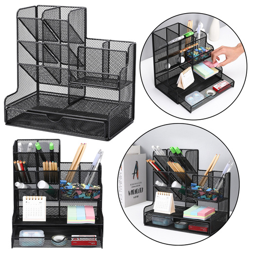 Office Supplies Organizer Container Metal Black